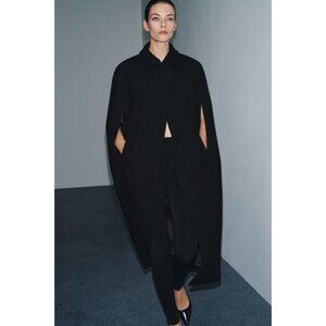 ZARA ZW COLLECTION LIMITED EDITION WOOL BLEND CAPE COAT